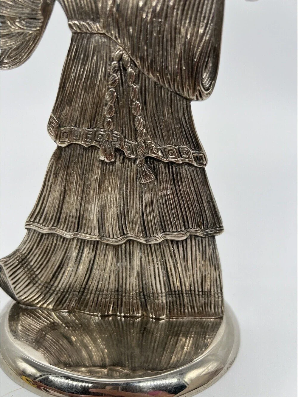 Vintage 1994 Christmas Angel Candle Holder Silver Plated 9